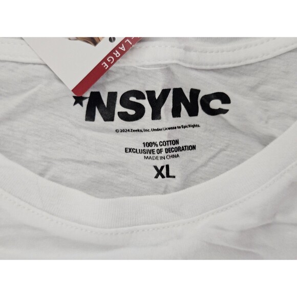 NSYNC Licensed Pop Boy Band White Tee Shirt Graphic Print - Women's XL - Picture 3 of 7